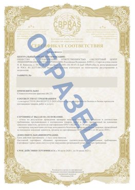 Образец Сертификат СТО 01.064.00220722.2-2020 Свободный Сертификат СТО 01.064.00220722.2-2020 