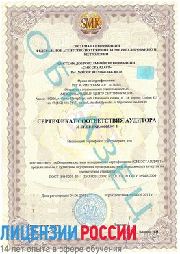 Образец сертификата соответствия аудитора №ST.RU.EXP.00005397-3 Свободный Сертификат ISO/TS 16949
