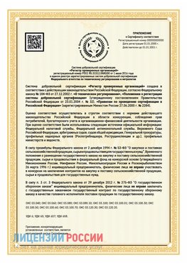 Приложение к сертификату для ИП Свободный Сертификат СТО 03.080.02033720.1-2020